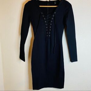 Winsor Bodycon Lace Up Long sleeve Dress Sz: S